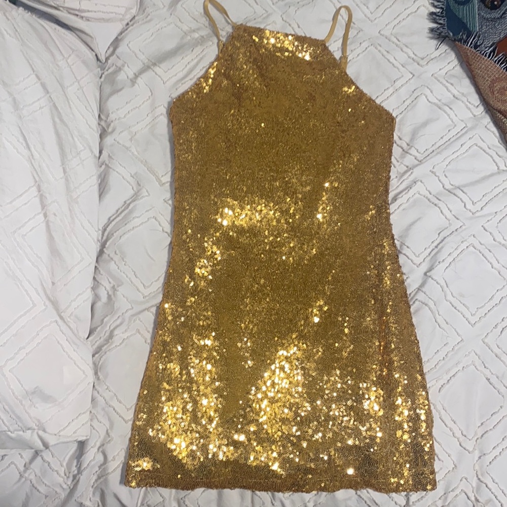 Taylor Swift Fearless Inspired Gold Sequin Dreszs